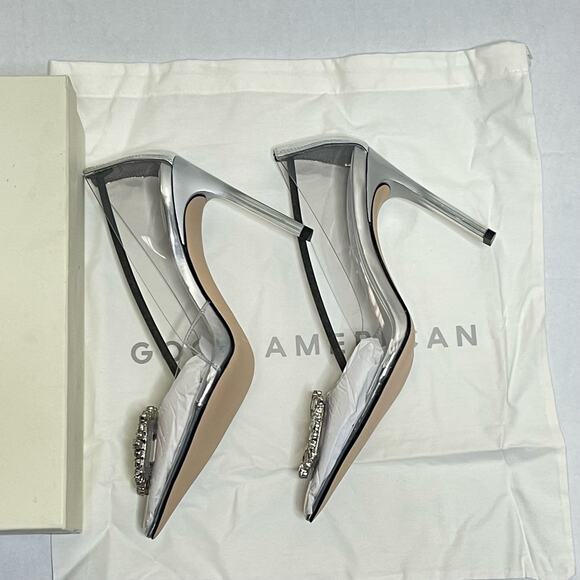 Good American Glass Cinder F*cking Rella Pump Heels NEW Size 8.5 - Picture 6 of 10